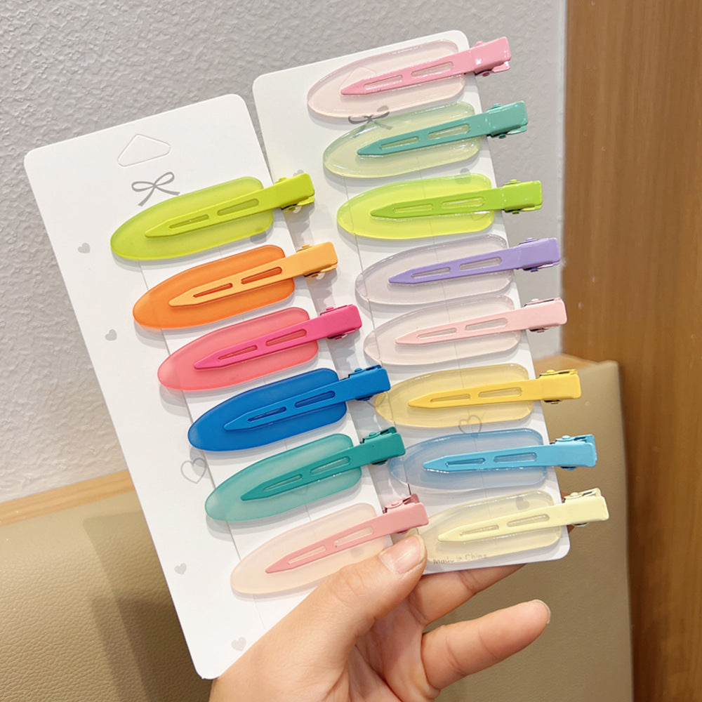 Candy Color Seamless Female Side Fringe Hairpin