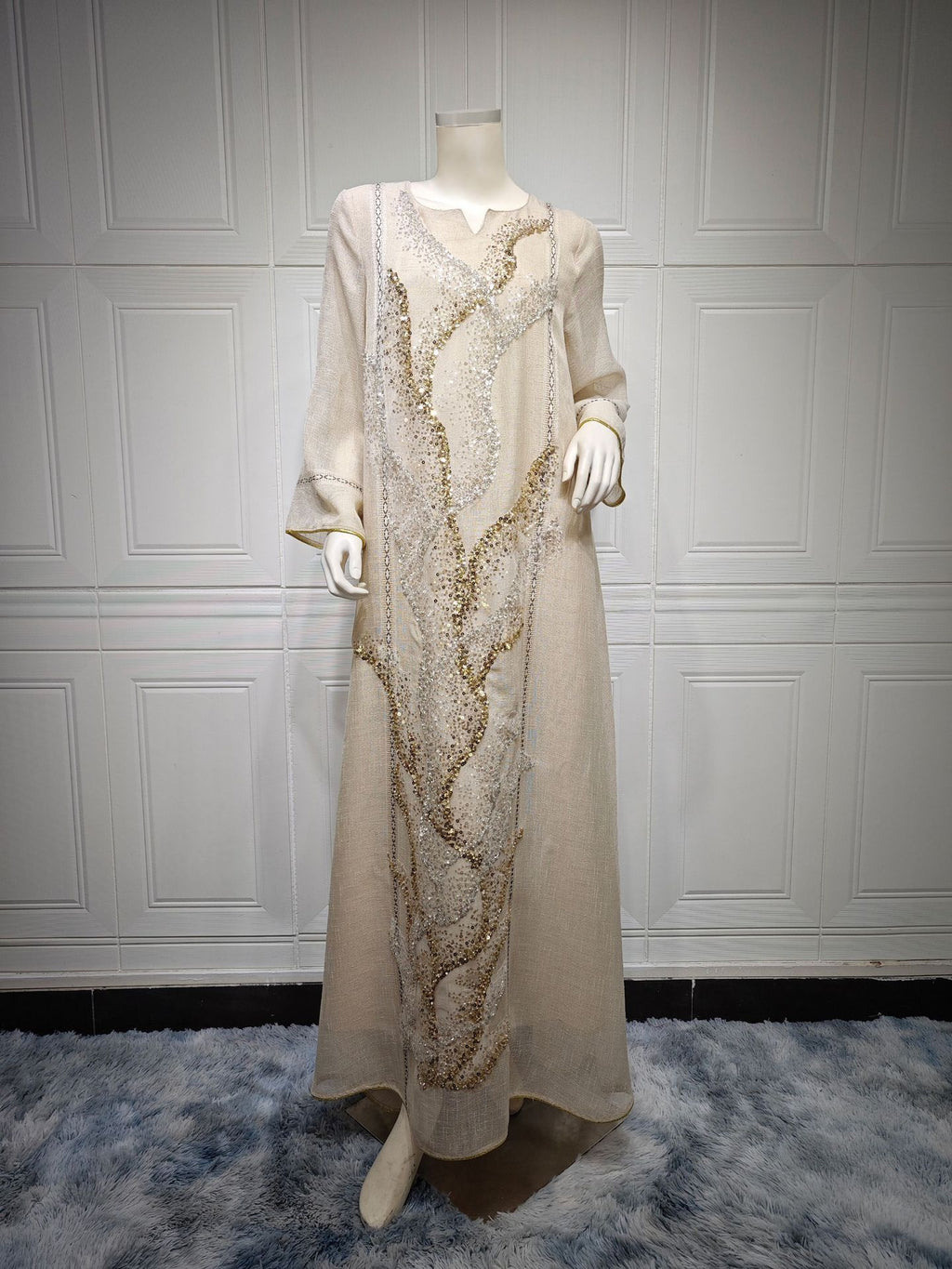 Muslim Robe Sequined Embroidery Dress