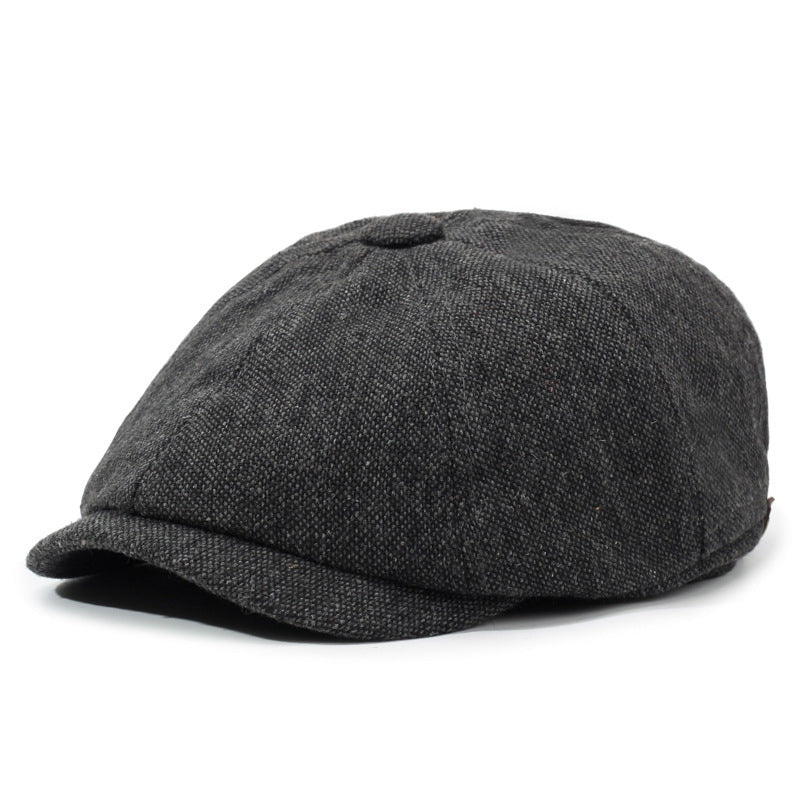 Herringbone Peaked Cap Middle-aged And Elderly Beret
